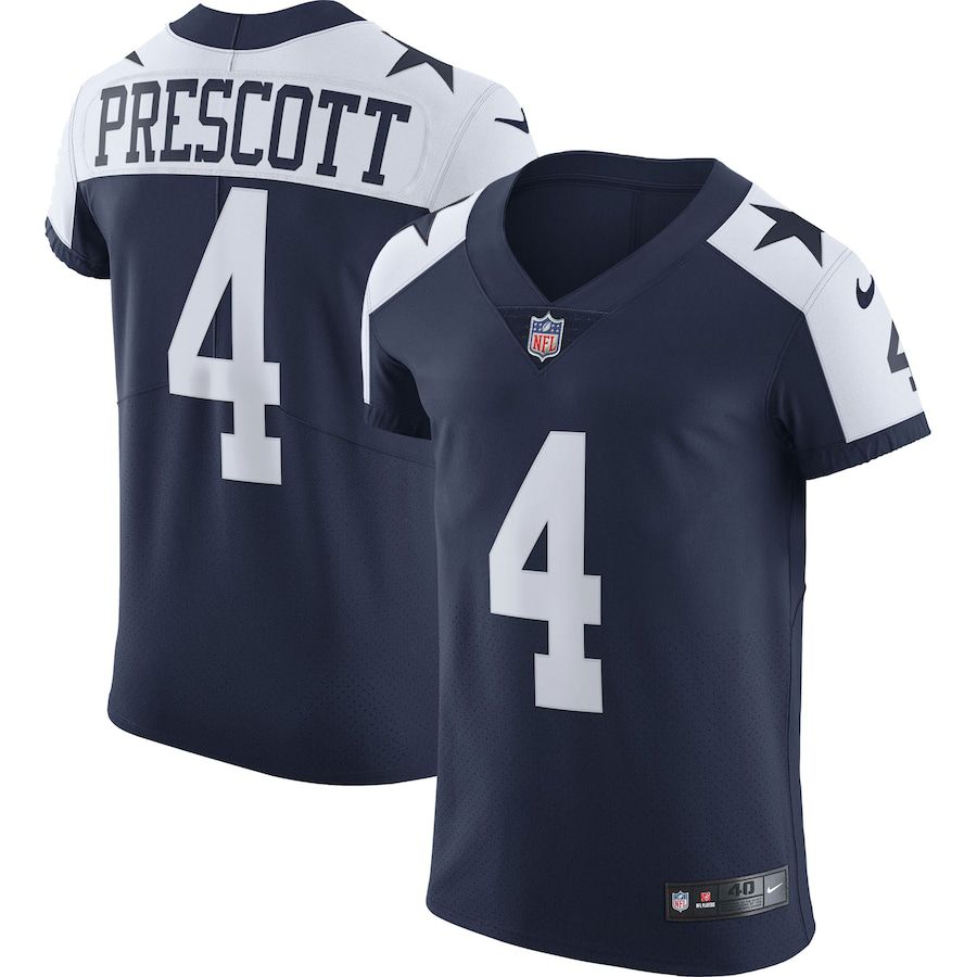 Men Dallas Cowboys #4 Dak Prescott Nike Navy Alternate Vapor Elite Player NFL Jersey